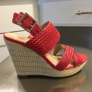 Red wedge sandal